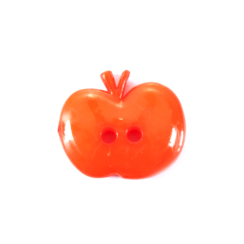 Пуговица детская на два прокола Яблоко 15 мм цвет оранжевый упаковка 24 шт фото 1