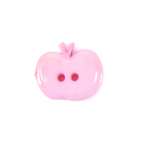 Пуговица детская на два прокола Яблоко 15 мм цвет розовый упаковка 24 шт фото 1