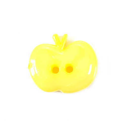 Пуговица детская на два прокола Яблоко 15 мм цвет св-желтый упаковка 24 шт фото 1