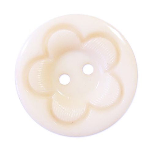 Пуговица детская на два прокола кругл Цветок 18 мм цвет бежевый упаковка 24 шт фото 1