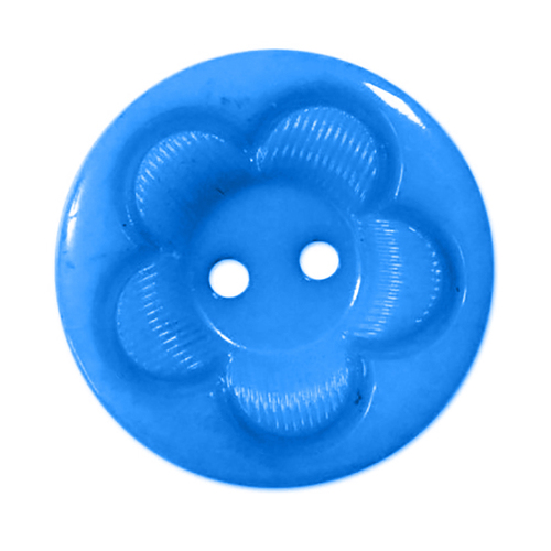 Пуговица детская на два прокола кругл Цветок 18 мм цвет голубой упаковка 24 шт фото 1