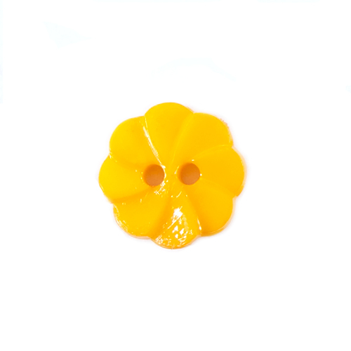 Пуговица детская на два прокола Розочка 13 мм цвет желтый упаковка 24 шт фото 1