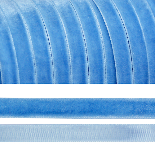 Лента бархатная 10 мм TBY LB1083 цвет голубой 1 метр фото 1
