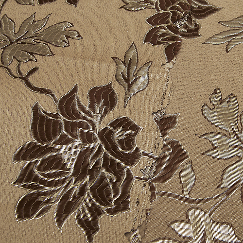 Портьерная ткань с люрексом 150 см Н627 цвет 10 бежевый цветы фото 2