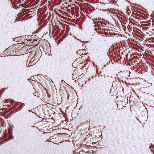 Портьерная ткань с люрексом 150 см Н627 цвет 12 серебристый цветы фото 2