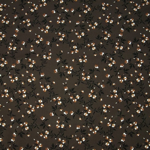 Ткань на отрез ниагара 150 см D010 Цветы на коричневом фото 5