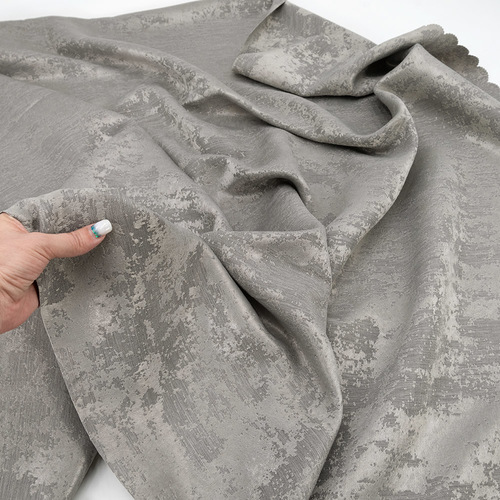 Портьерная ткань на отрез 150 см Мрамор 11 цвет серый фото 3