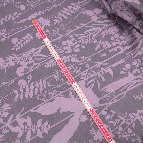 Ткань на отрез миткаль 220 см 20215-1 Лесная полянка (основа) цвет сиреневый фото 4