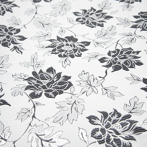 Портьерная ткань с люрексом 150 см на отрез H627 цвет 8 серый цветы фото 3