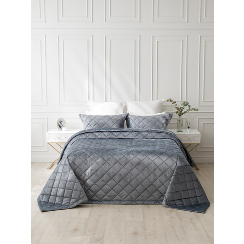 Покрывало VT велюр 260х240 + 2 нав 50х70 цвет 5018-53 фото 1