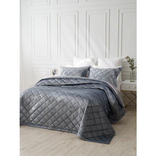 Покрывало VT велюр 260х240 + 2 нав 50х70 цвет 5018-53 фото 5