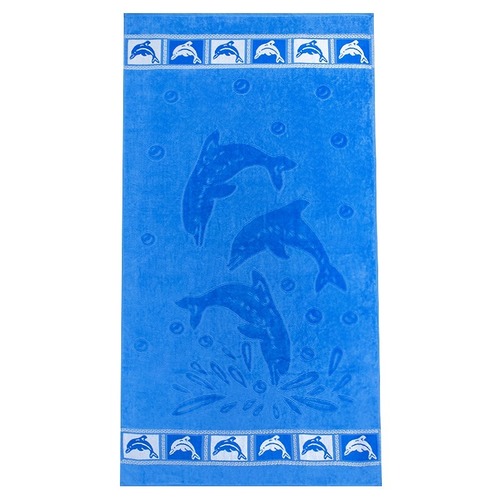 Полотенце махровое Дельфины 50/90 см цвет голубой фото 1