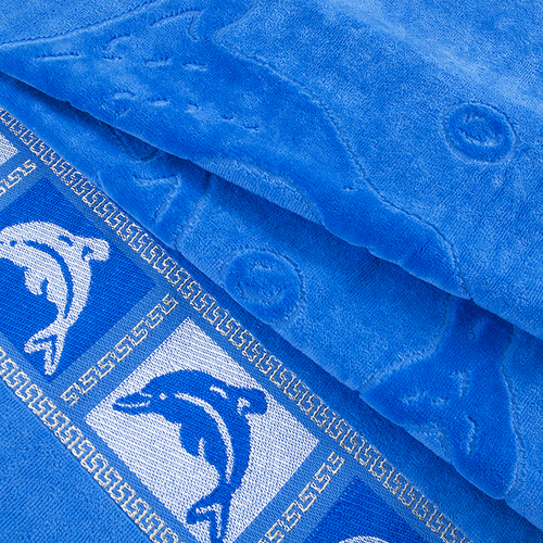 Полотенце махровое Дельфины 50/90 см цвет голубой фото 3