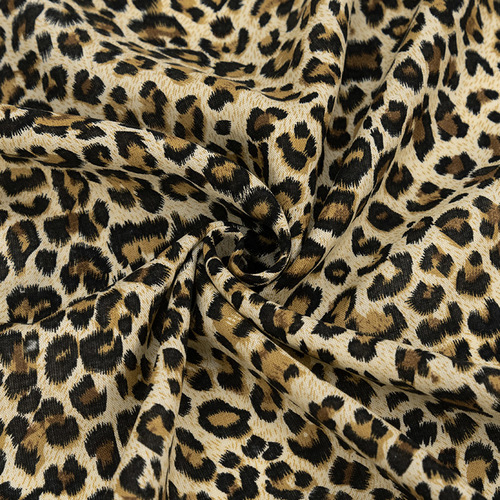 Ткань на отрез штапель 150 см Леопард 2809-2 цвет коричневый фото 1