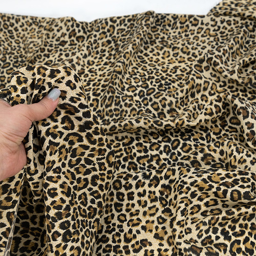 Ткань на отрез штапель 150 см Леопард 2809-2 цвет коричневый фото 5