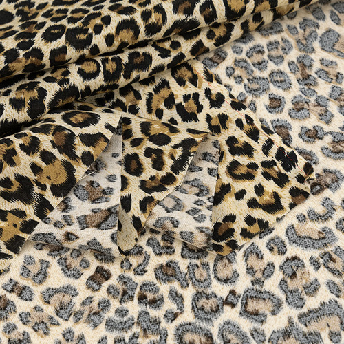 Ткань на отрез штапель 150 см Леопард 2809-2 цвет коричневый фото 3