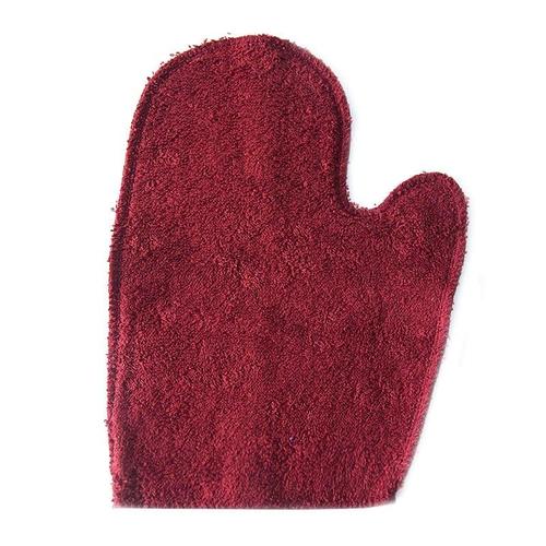 Махровая рукавичка для бани и сауны цвет бордовый фото 1