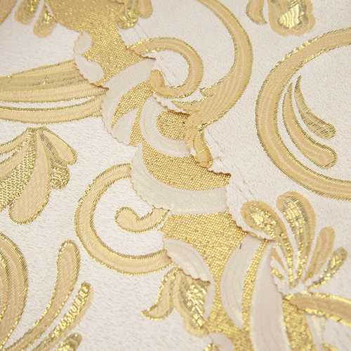 Портьерная ткань с люрексом 150 см на отрез 5222 Вензель цвет золото фото 2