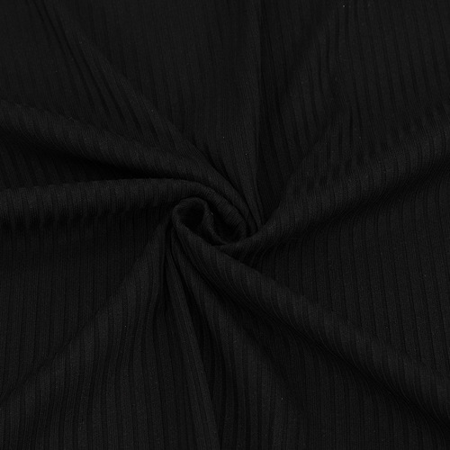 Ткань на отрез трикотаж лапша цвет черный фото 1