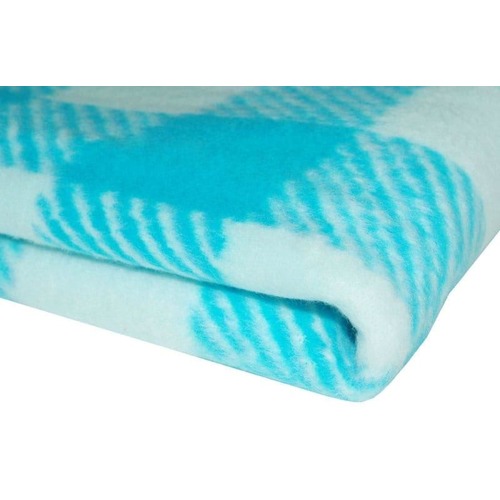 Одеяло детское байковое жаккардовое Клетка 140/100 см синий/голубой фото 4