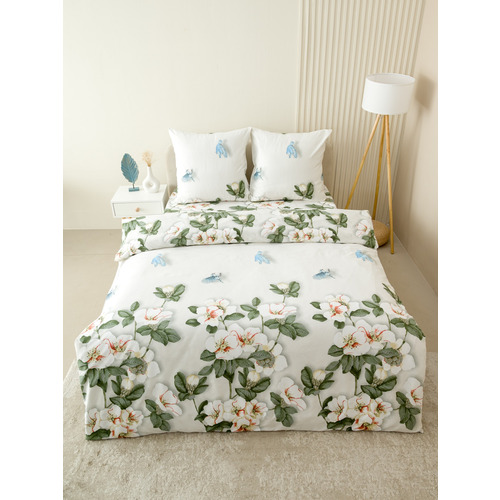 Постельное белье VT из полисатина ДА-50 2-х сп с евро простыней с наволочками 70/70 фото 4