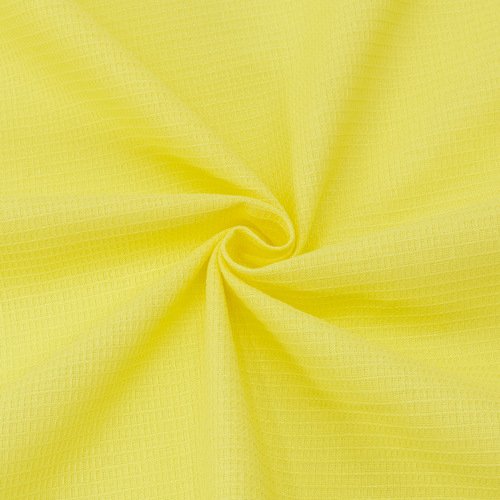 Ткань на отрез вафельное полотно гладкокрашенное 150 см 165 гр/м2 цвет лимон фото 1