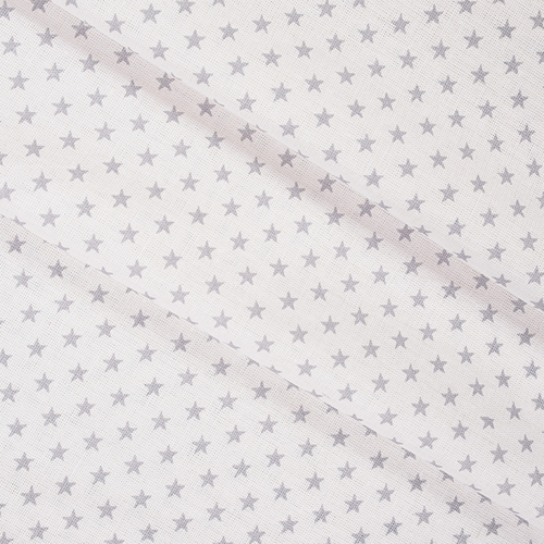Ткань на отрез бязь плательная 150 см 8133/2 Звезды мелкие 0,5 серый б/з фото 1