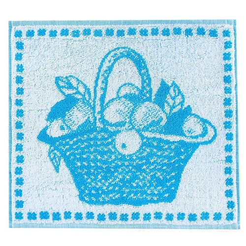 Салфетка махровая 1442 Корзина 30/30 см цвет бирюза фото 1