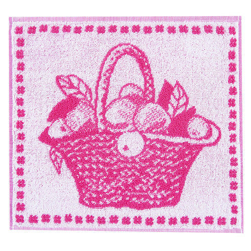 Салфетка махровая 1442 Корзина 30/30 см цвет розовый фото 1