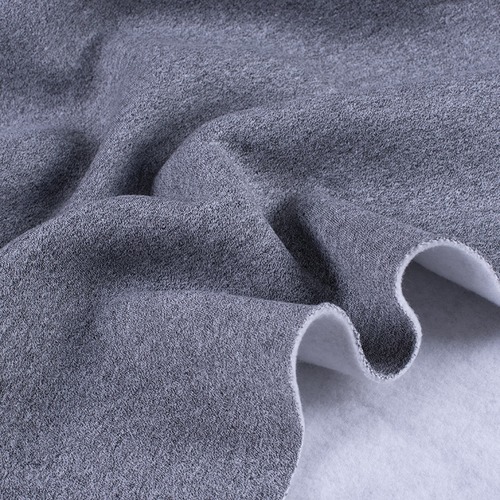 Ткань на отрез футер 3-х нитка компакт пенье меланж цвет серый фото 4
