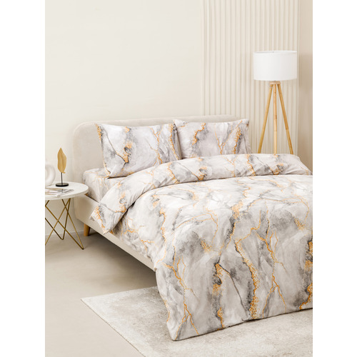 Постельное белье VT из полисатина 12138-07b 2-х сп с евро простыней с наволочками 50/70 фото 6