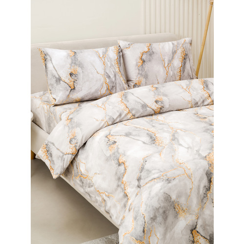 Постельное белье VT из полисатина 12138-07b 2-х сп с евро простыней с наволочками 50/70 фото 5