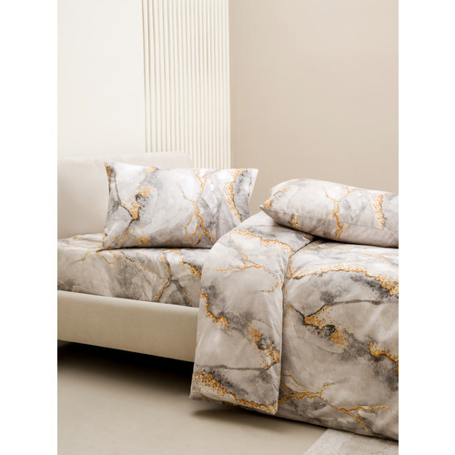 Постельное белье VT из полисатина 12138-07b 2-х сп с евро простыней с наволочками 50/70 фото 4