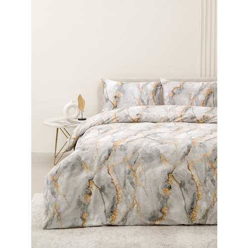 Постельное белье VT из полисатина 12138-07b 2-х сп с евро простыней с наволочками 50/70 фото 6