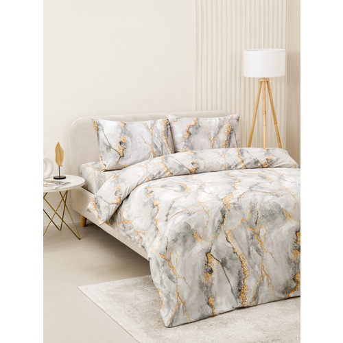 Постельное белье VT из полисатина 12138-07b 2-х сп с евро простыней с наволочками 50/70 фото 5