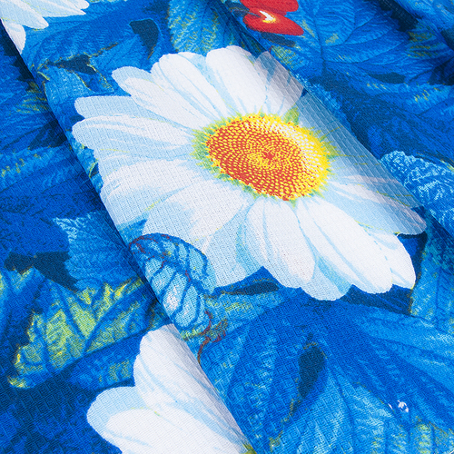 Вафельное полотно набивное 150 см 391/1 Жаркое лето цвет голубой фото 2