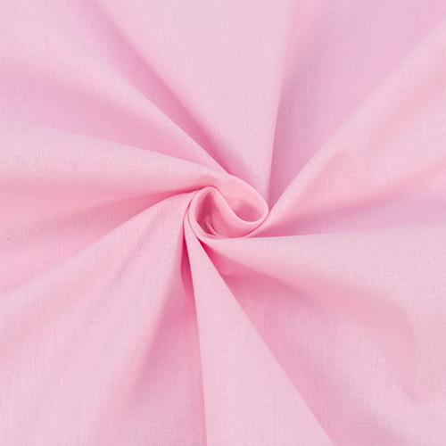 Ткань на отрез поплин гладкокрашеный 220 см 115 гр/м2 цвет розовый фото 1