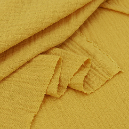 Ткань на отрез муслин гладкокрашеный 140 см цвет горчичный фото 3