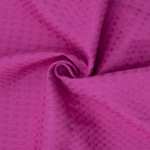 Ткань на отрез вафельное полотно гладкокрашенное 150 см 240 гр/м2 7х7 мм цвет фуксия фото 1