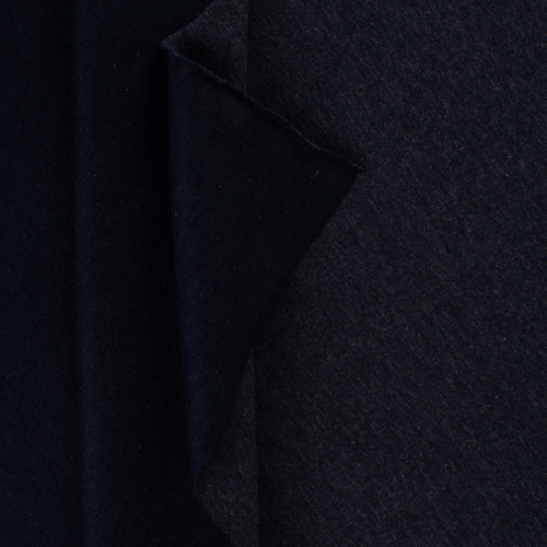 Ткань на отрез футер петля с лайкрой 08-12 цвет темно-синий меланж фото 1
