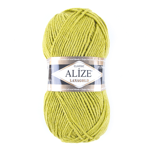 Пряжа для вязания Ализе LanaGold (49%шерсть, 51%акрил) 100гр цвет 193 фисташка фото 1