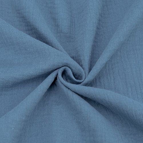 Ткань на отрез муслин гладкокрашеный 140 см цвет серо-голубой фото 1