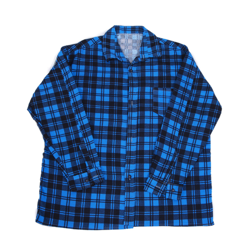 Рубашка мужская фланель клетка 44-46 цвет синий модель 1 фото 1