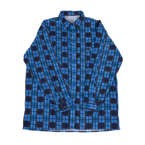 Рубашка мужская фланель клетка 48-50 цвет синий модель 2 фото 1