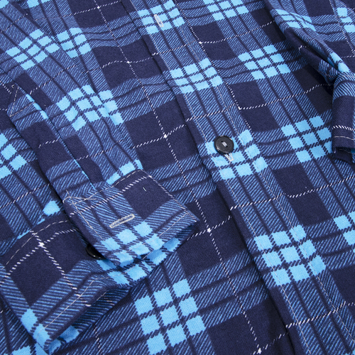 Рубашка мужская фланель клетка 44-46 цвет синий модель 3 фото 2