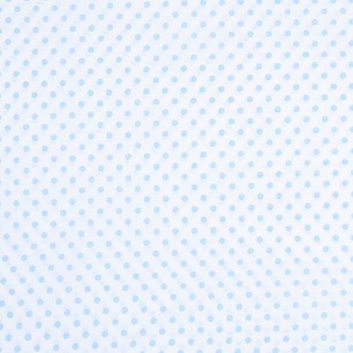 Ткань на отрез бязь плательная 150 см 1359/23А белый фон голубой горох фото 3