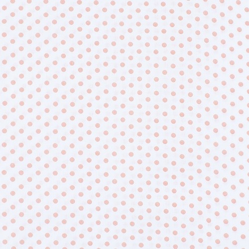 Ткань на отрез бязь плательная 150 см 1359/24А белый фон персиковый горох фото 3
