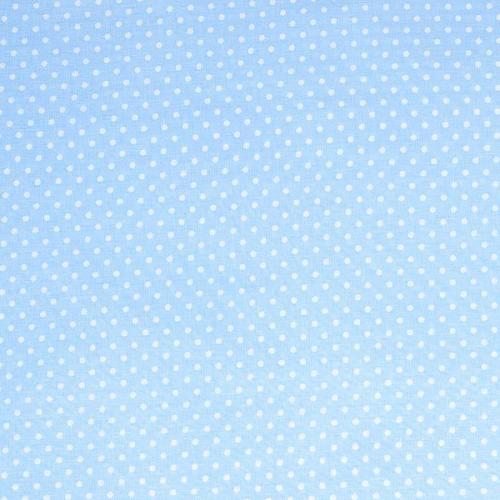 Ткань на отрез бязь плательная 150 см 1359/23 голубой фон белый горох фото 2