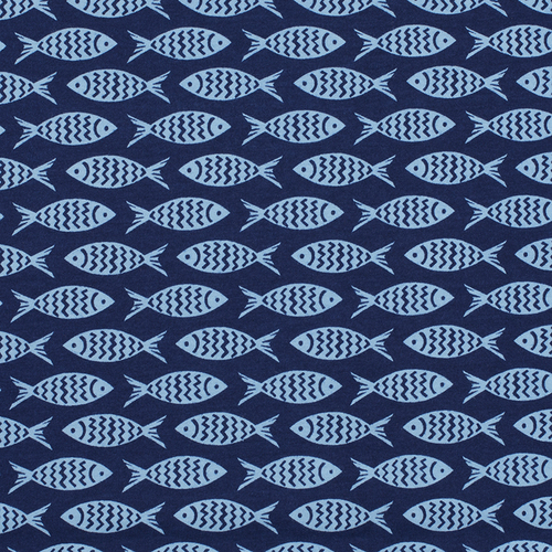 Ткань на отрез кулирка Рыбы R338 фото 1