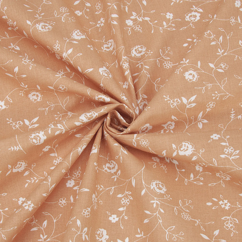 Ткань на отрез ранфорс 240 см №7 Плетение роз на светло-терракотовом фото 1